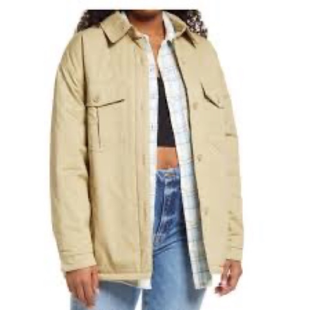 22- BP NWT Tan SHACKET, Shirt/Jacket. 100% Cotton. Pit to Pit 22”